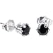 Sterling Silver 4mm Black Cubic Zirconia Stud Earrings