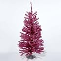12" Sparkling Pink and Silver Retro Tinsel Table Top Christmas Tree - Unlit