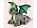 11 Green Dragon with Iridescent Wings and Chest Plush Stuffed Animal Toy by Russ