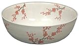 Discontinued Feb 2011 - 11" Cherry Blossoms on Ice Crackle Ivory Porcelain Fruit Bowl