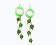 Handmade Earrings - Crocheted Loop with Acai Beads - Apple Green
