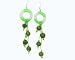 Handmade Earrings - Crocheted Loop with Acai Beads - Apple Green
