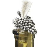 Pewter Grapes Design Bottle Candle with Wick