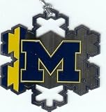 MICHIGAN WOLVERINES SNOWFLAKE CHRISTMAS ORNAMENT