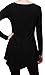 DRSKIN] Women Handkerchief Hem Long Sleeve Tunic Top (XL, Black)
