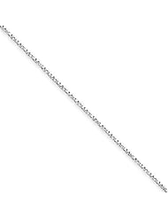 1mm, 14 Karat White Gold, Twisted Box Chain - 18 inch