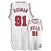 Dennis Rodman Chicago Bulls #91 Retro Swingman Adidas NBA Basketball Jersey (White)