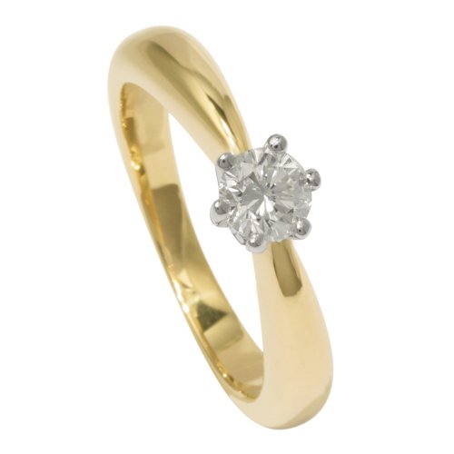 Bella Donna Damenring 585/000 Gelbgold Wei&szlig;gold 1 Brillant 0,25 Carat Wei&szlig; Piqu&eacute;1 56 63141 Preisvergleich