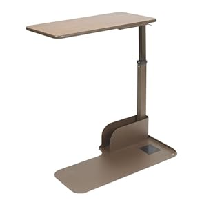 Drive Medical ln Seat Lift Chair Left Side Overbed Table, Walnut
