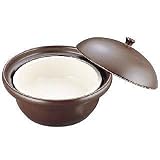 萬来鍋　丸型こげ茶　（蒸気二重鍋方式）　大　２～４人前用
