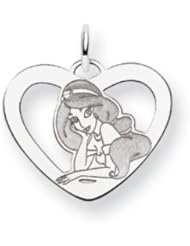 Disneys Princess Jasmine Heart Charm in Sterling Silver