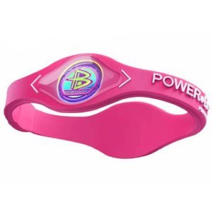 Power Balance Bracelet Wristband Pink w/ White Lettering, Size Small