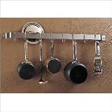 Kitchen & Housewares : Rogar Brass Straight Wall Rack with Brass Hooks 36-in.