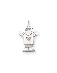 14k White Gold Kid Charm