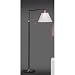 Bruno Swing Arm Floor Lamp in Leaded Bronze with Ivory Fabric Stretch Shade
