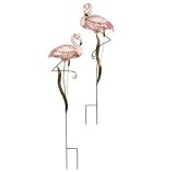 36 Flamingo Garden Stake, Iron Mulit Pink Tones (Pack of 2) by by Midwest CBK
