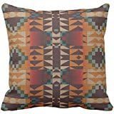 Orange Brown Red Teal Blue Tribal Mosaic Pattern Throw Pillow Case Cars Pillow Cover