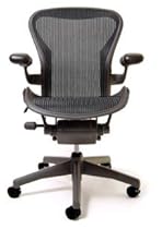 Hot Sale Herman Miller Aeron Home Office Basic Chair - Size B Medium Graphite Frame, Classic Carbon