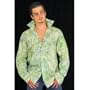 Sage: Men's Long Sleeve Green Fitted Clubbing Shirt, 100% Cotton, w/ Details