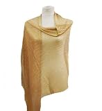 GOLD LIGHTWEIGHT MESH METALLIC EVENING SHAWL