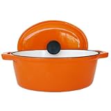 Paylesscookware Quality Enamel Cast Iron Oval Dutch Oven 4-qt