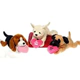 12" 3 Assorted B/B Lying Dogs W/ Valentine Case Pack 18