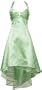 Satin Halter Dress Tulle Mini Train Prom Bridesmaid Holiday Formal Gown Junior Plus Size, 2X, Sage