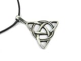 Celtic Weave Triangle Pewter Pendant on Cord Necklace, The Celtic Collection