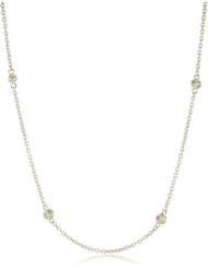 Judith Ripka "Classic" Chain with 2 Diamond Bezels Necklace