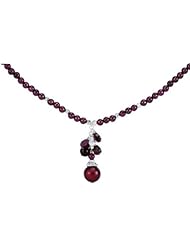 Freshwater Cultured Dyed Pearl & Rhodolite Garnet Necklace
