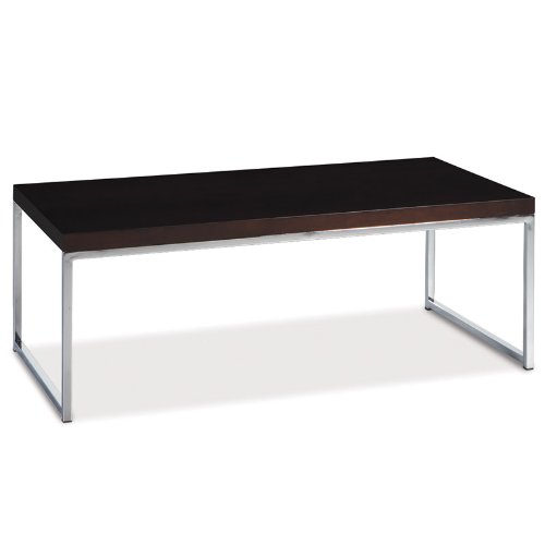 Avenue Six Wall Street Rectangle Wood Top Coffee Table in Espresso