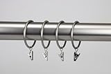 A&F Rod Decor - 10 CURTAIN RINGS W/CLIPS&HOOKS- 2 inch Satin Nickel