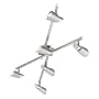 Eglo  87938A Skip, Brushed Aluminum and Chrome, 6-Light Track Light Fixture