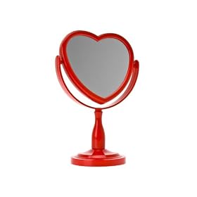 Wanted Heart Standing Mirror, Red