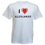 Cotton T-Shirt With I Love Aleksandr