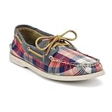 Sperry Top-Sider Men's Authentic Original 2-Eye Canvas Red Plaid-Navy