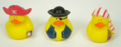 Assorted Pirate Rubber Ducks (2 Inches Tall)