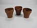 Set of Three Small metal Pails Rust Patina 3 1/2