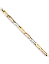 14k Tri-Color D/C Fancy Link Bracelet