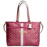 COACH HERITAGE STRIPE MULTIFUNCTION / BABY TOTE pink 13191