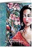 Gypsy Girl and Bird, Birthday Message Card