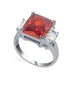 Sterling Silver Band Ruby Cubic Zirconia Ring Size 10