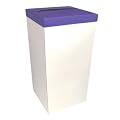 WHITE WEDDING PARTY CARD RECEIVING POST BOX - WITH PURPLE LID