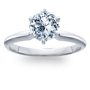 0.71 Carat G/SI1 Round Certified Diamond Solitaire Engagement Ring in 18ct Solid White Gold