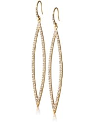 ABS By Allen Schwartz Gold Tone Pave Navette Shaped Earrings