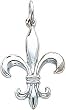 14K White Gold Fleur de Lis Charm