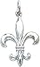 14K White Gold Fleur de Lis Charm