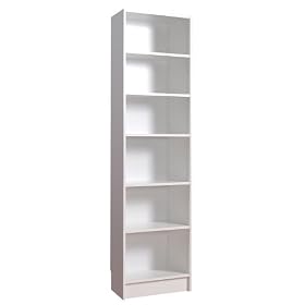 Tall Narrow Bookcase-White