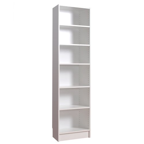Tall Narrow Bookcase-White
