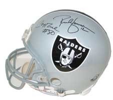 Jerry Rice & Rich Gannon Autographed/Hand Signed Oakland Raiders Pro Line Helmet by Riddell